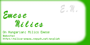 emese milics business card